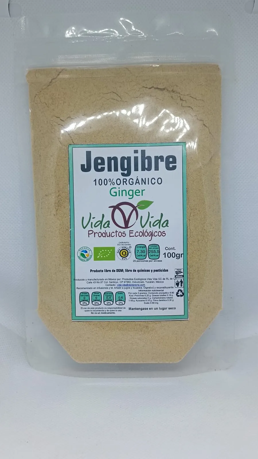 Jengibre 50gr bolsa pouch