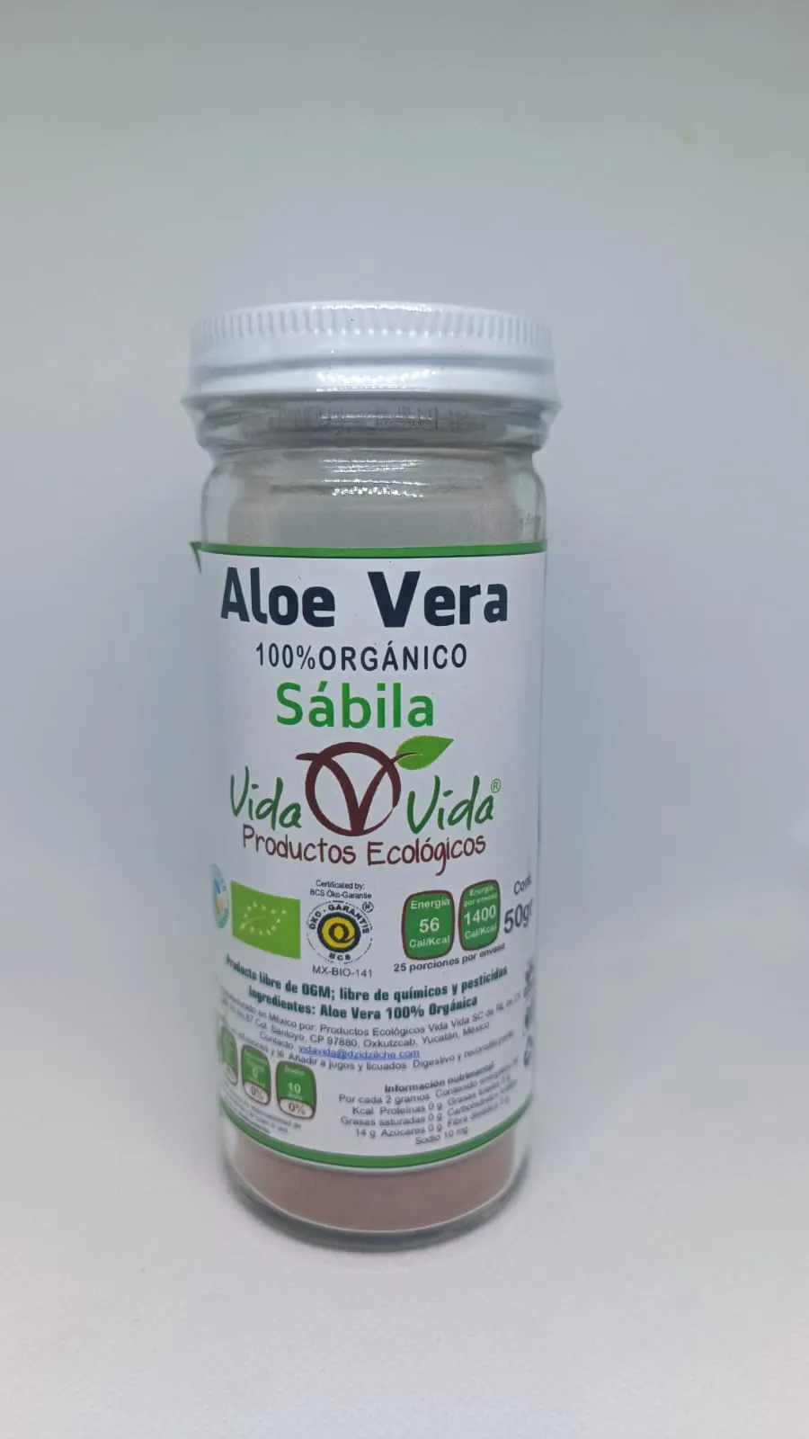 Aloe Vera 50gr frasco de cristal